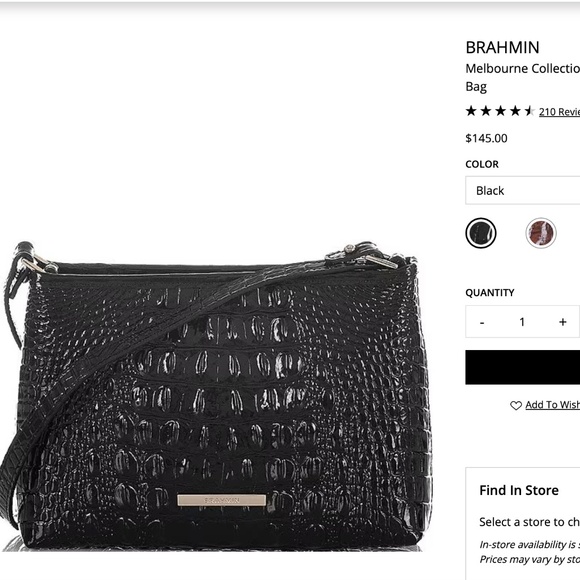 Brahmin Melbourne Collection | Lorelei Crocodile-Embossed Shoulder Bag - Picture 1 of 2